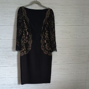Tadashi Shoji Black Lace Detail Dress